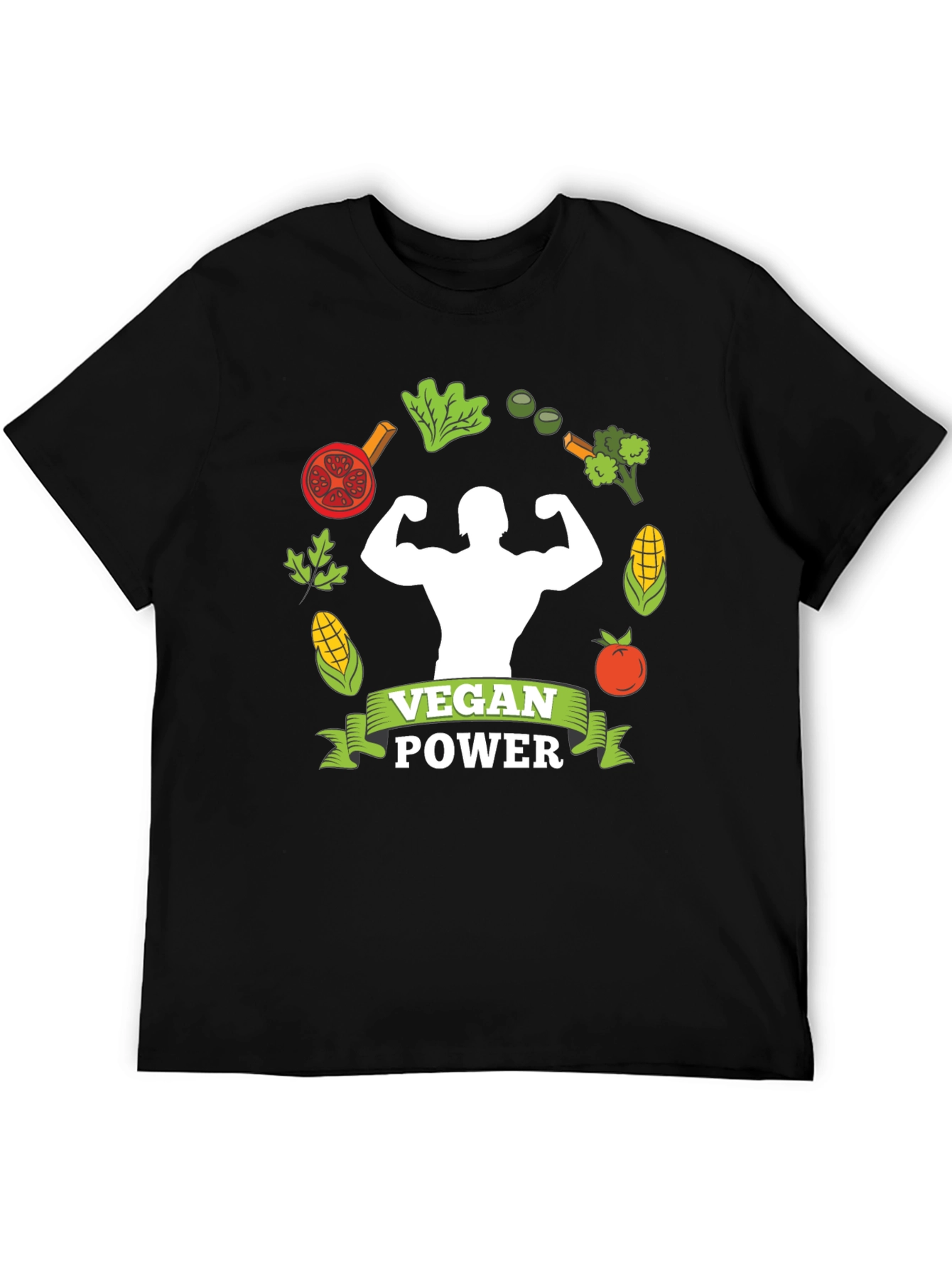 Vegan Power T-Shirt: Muscle & Plant-Based Design