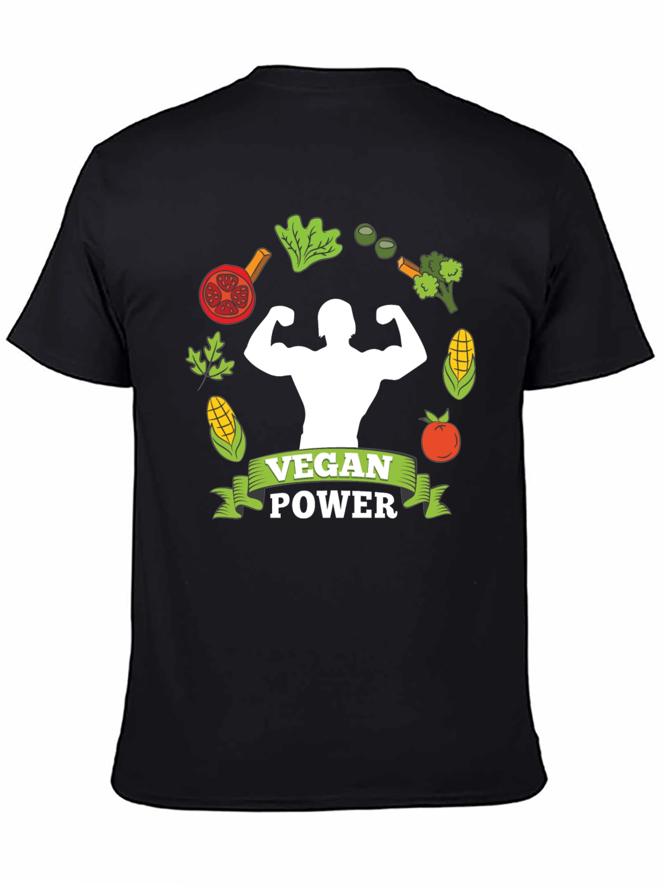 Vegan Power T-Shirt: Muscle & Plant-Based Design