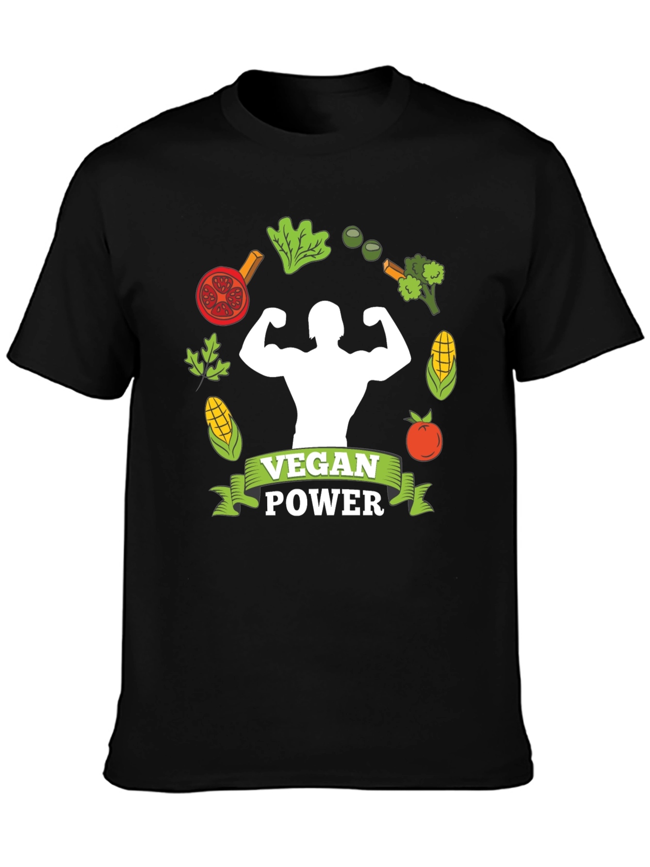 Vegan Power T-Shirt: Muscle & Plant-Based Design