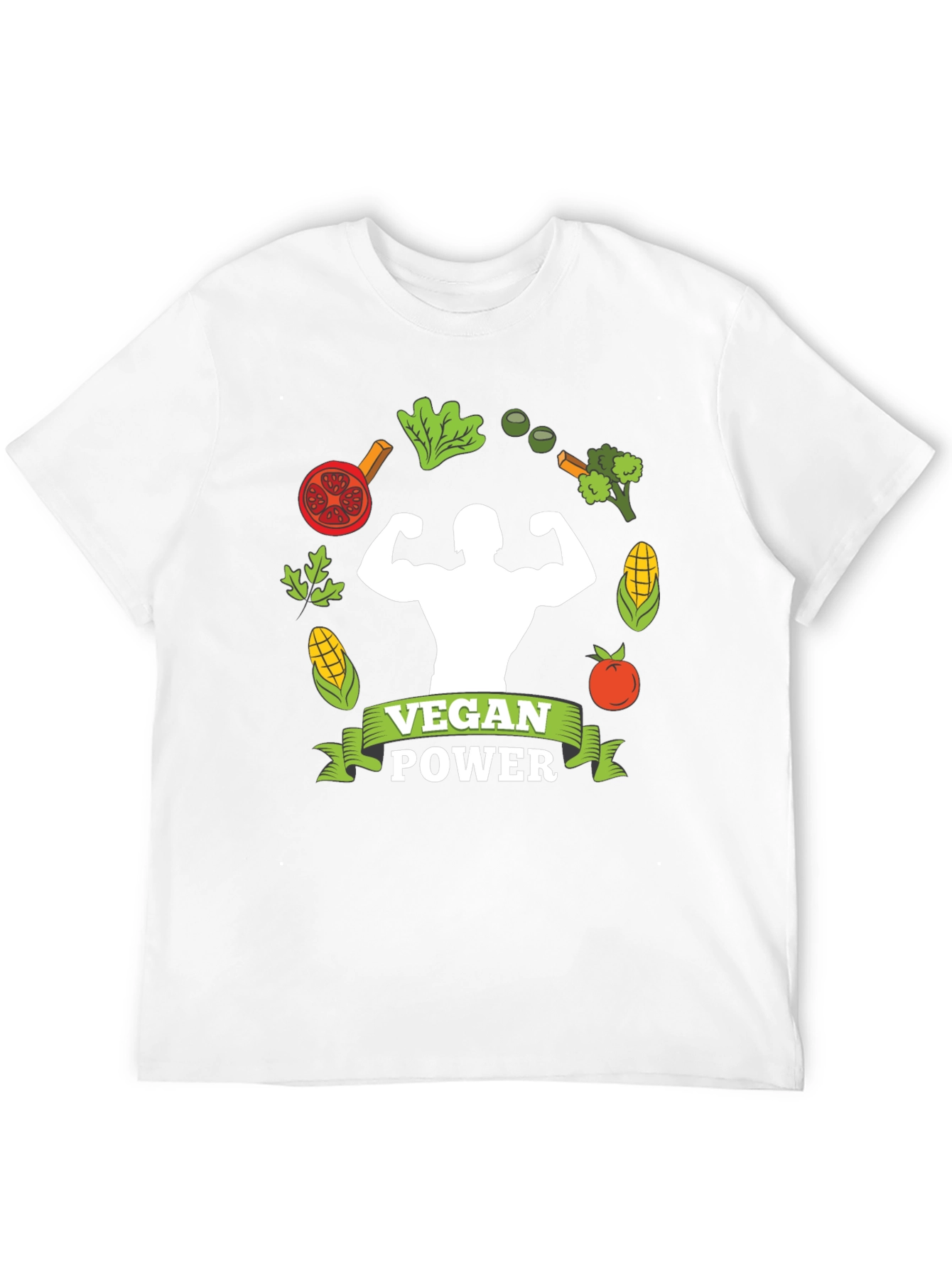 Vegan Power T-Shirt: Muscle & Plant-Based Design