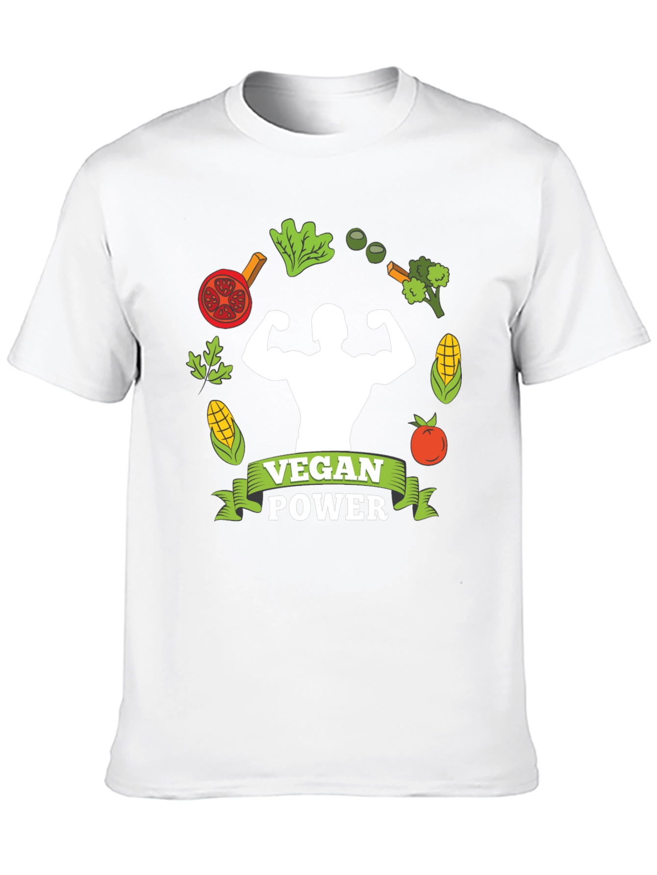 Vegan Power T-Shirt: Muscle & Plant-Based Design