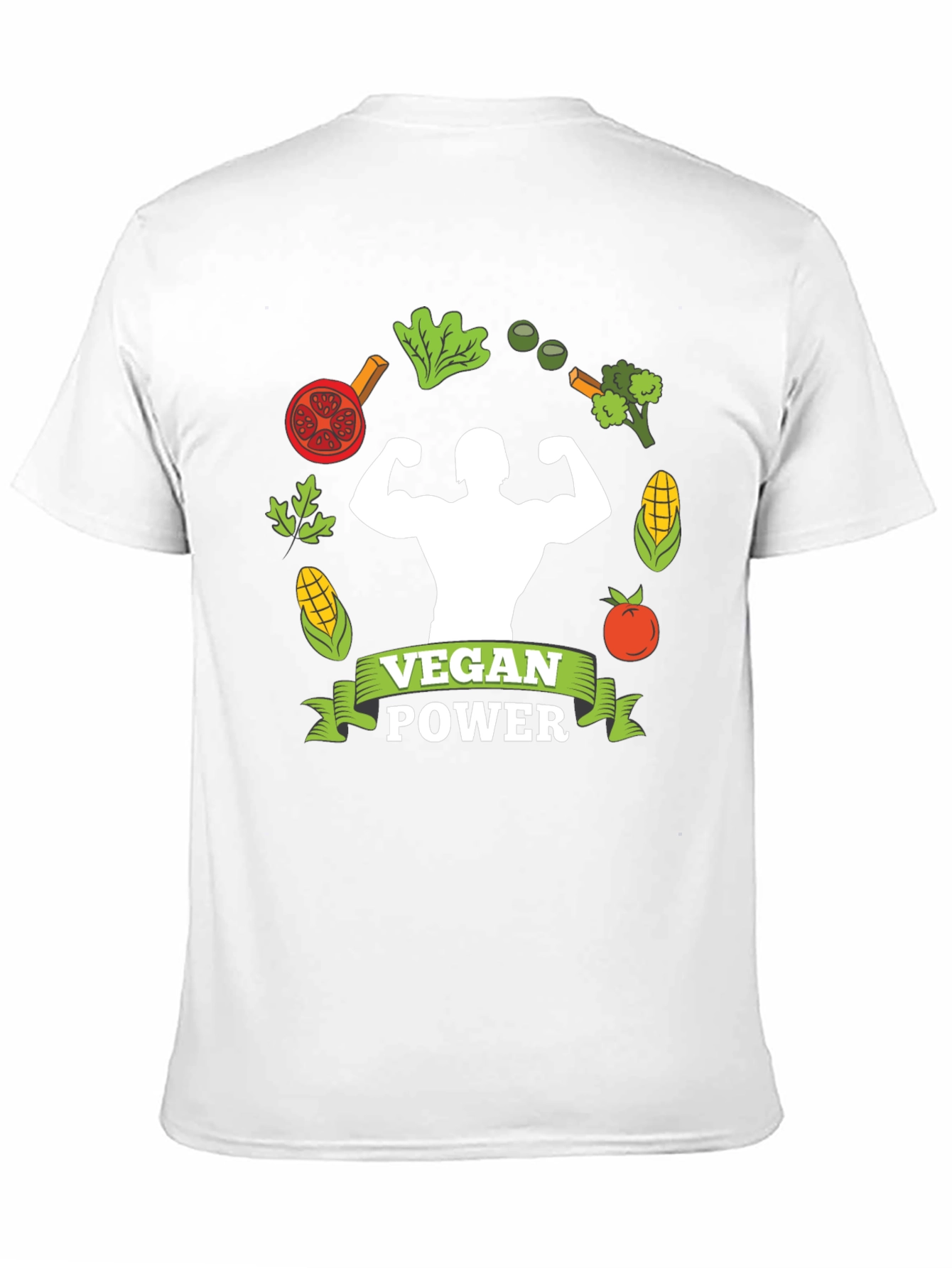Vegan Power T-Shirt: Muscle & Plant-Based Design