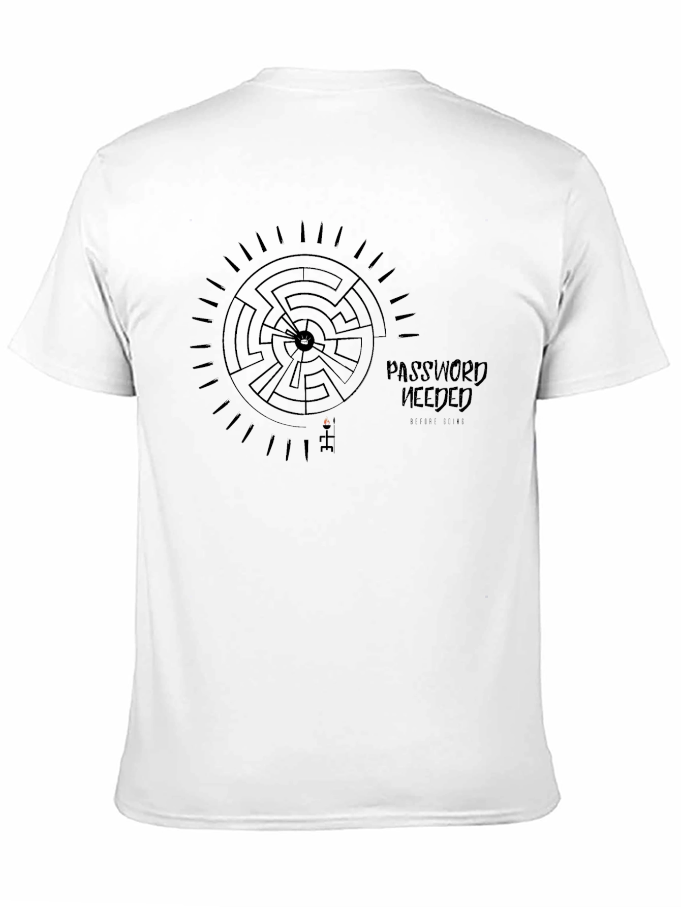Password Needed Maze T-Shirt - Black Cotton Tee