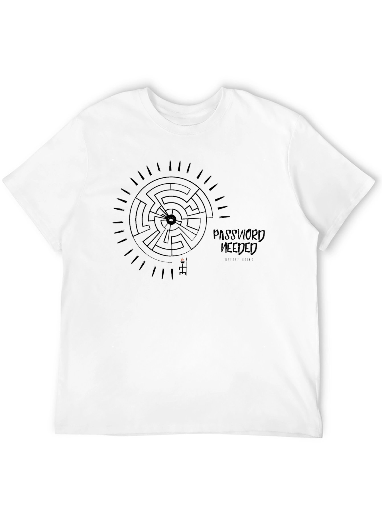 Password Needed Maze T-Shirt - Black Cotton Tee