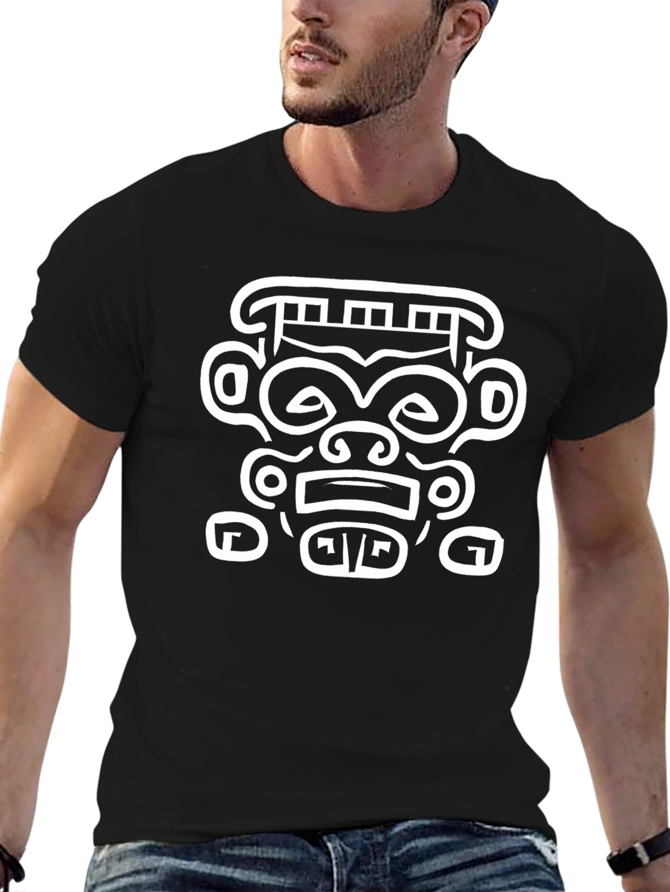 Aztec Design Black T-Shirt