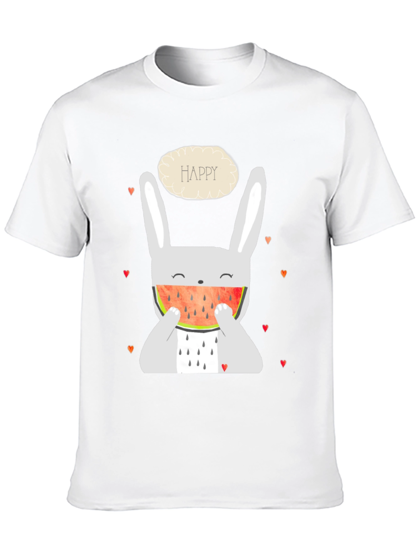 Happy Bunny Watermelon Graphic Tee - Black