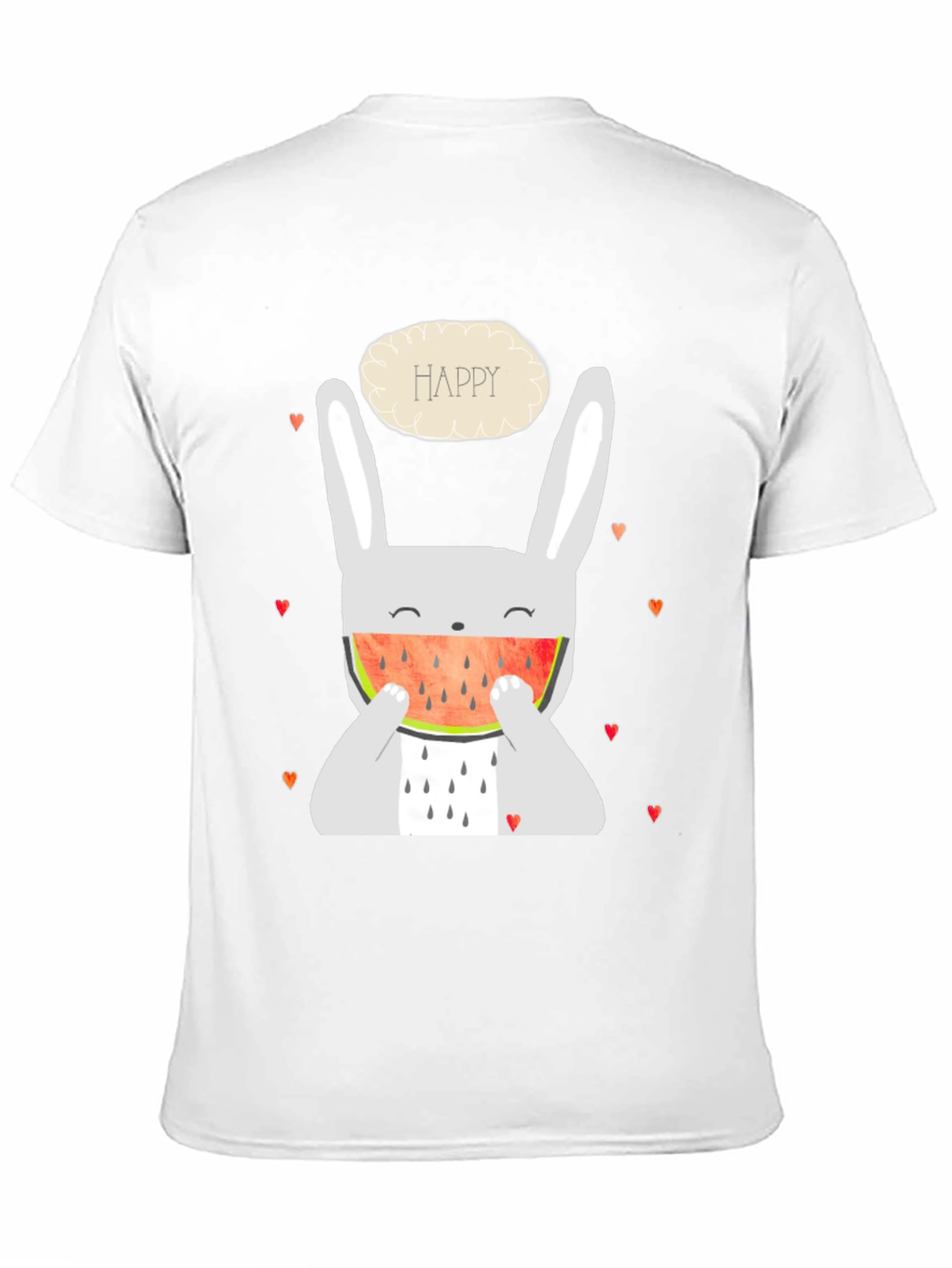 Happy Bunny Watermelon Graphic Tee - Black