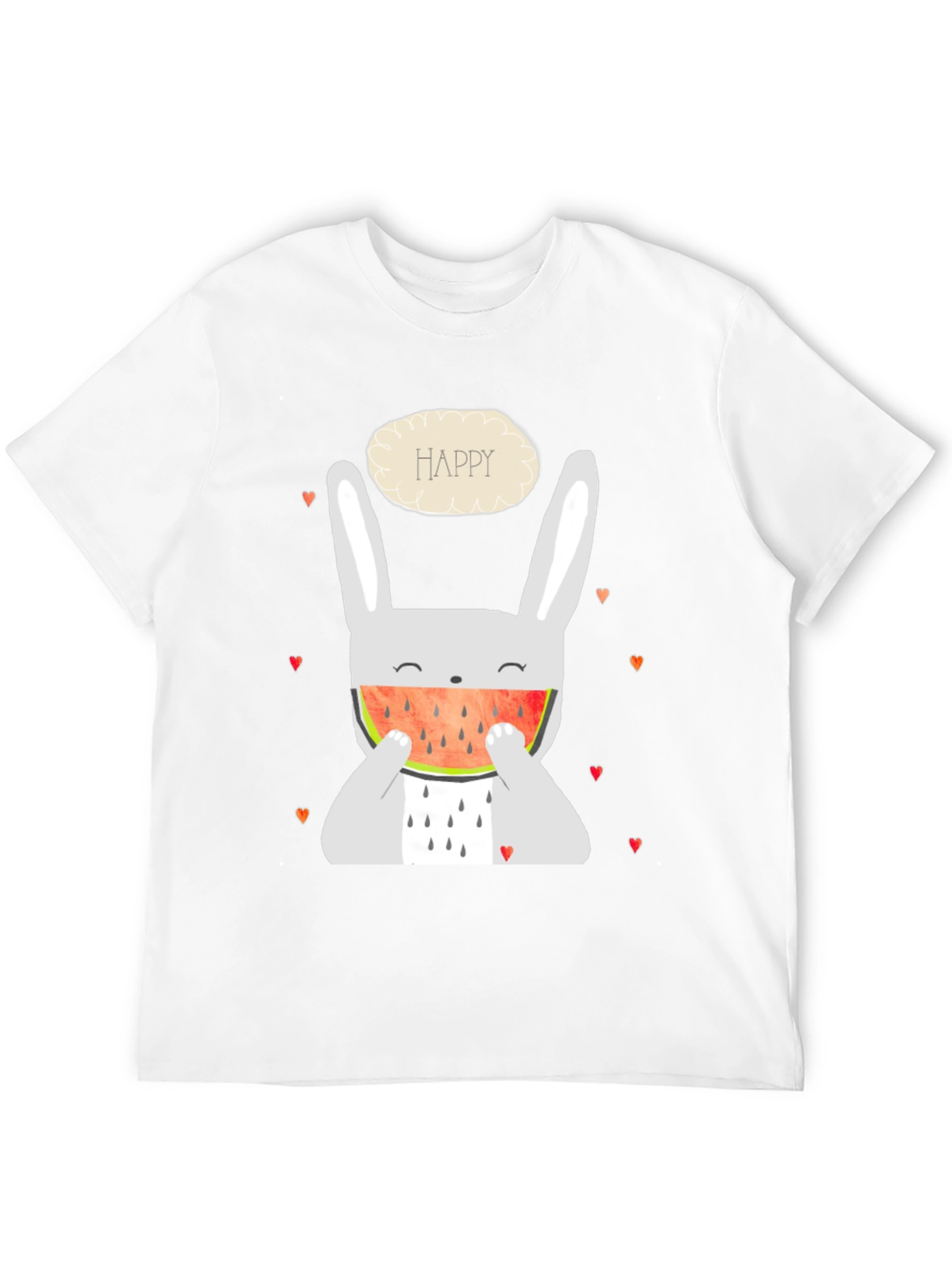 Happy Bunny Watermelon Graphic Tee - Black
