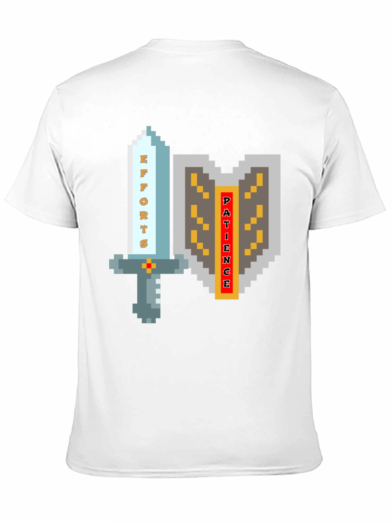 Pixel Art Sword & Shield Mens Black T-Shirt