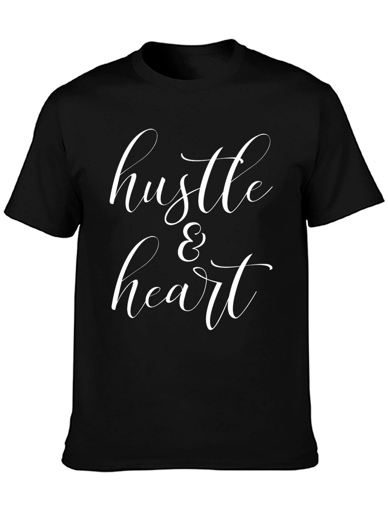 Hustle & Heart Graphic Tee - Black Cotton T-Shirt