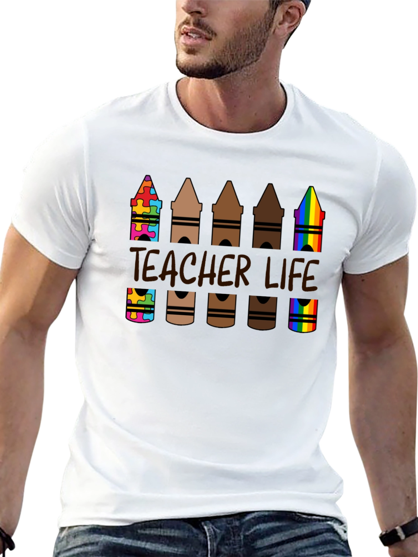 Teacher Life Crayon T-Shirt