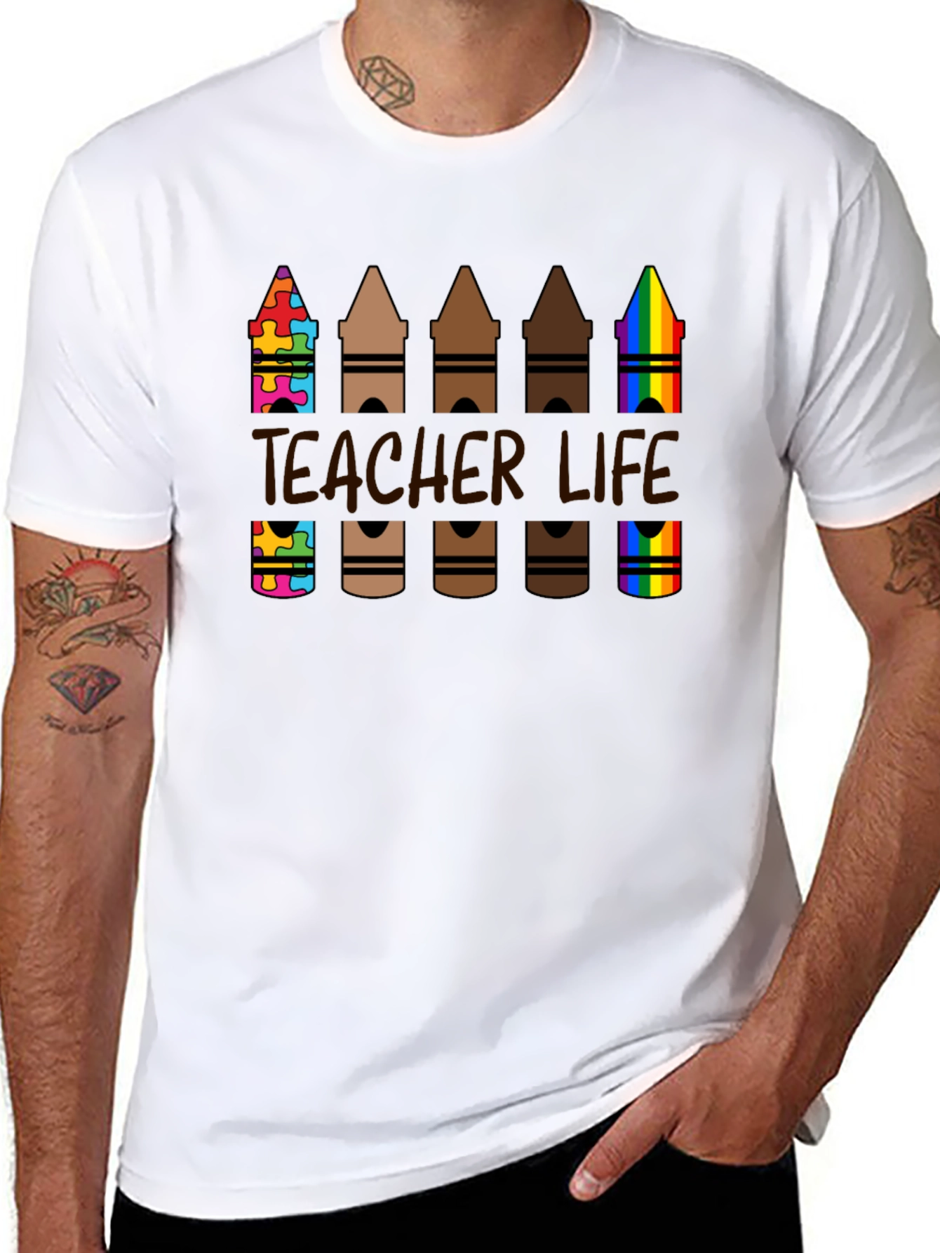 Teacher Life Crayon T-Shirt
