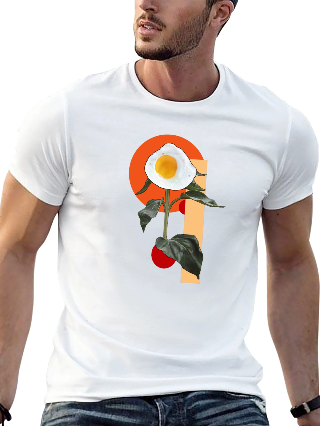 Egg Flower Graphic T-Shirt - Black