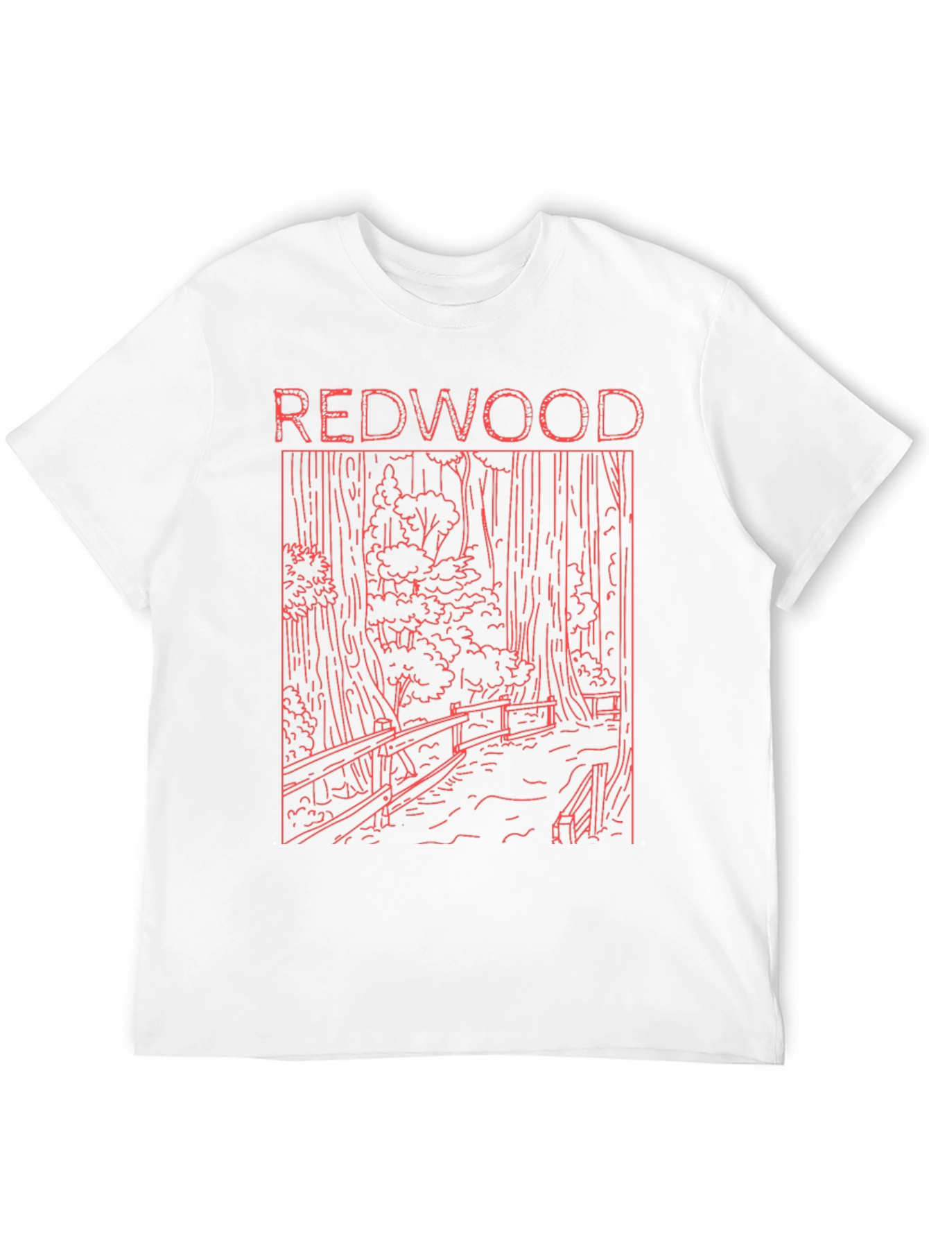 Redwood Forest Graphic Print Black T-Shirt