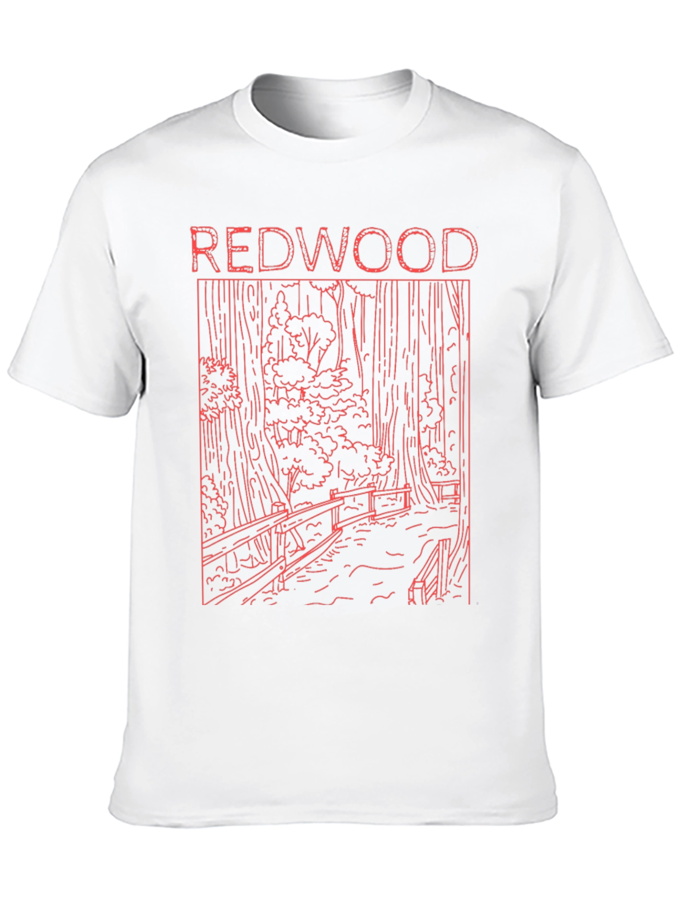 Redwood Forest Graphic Print Black T-Shirt