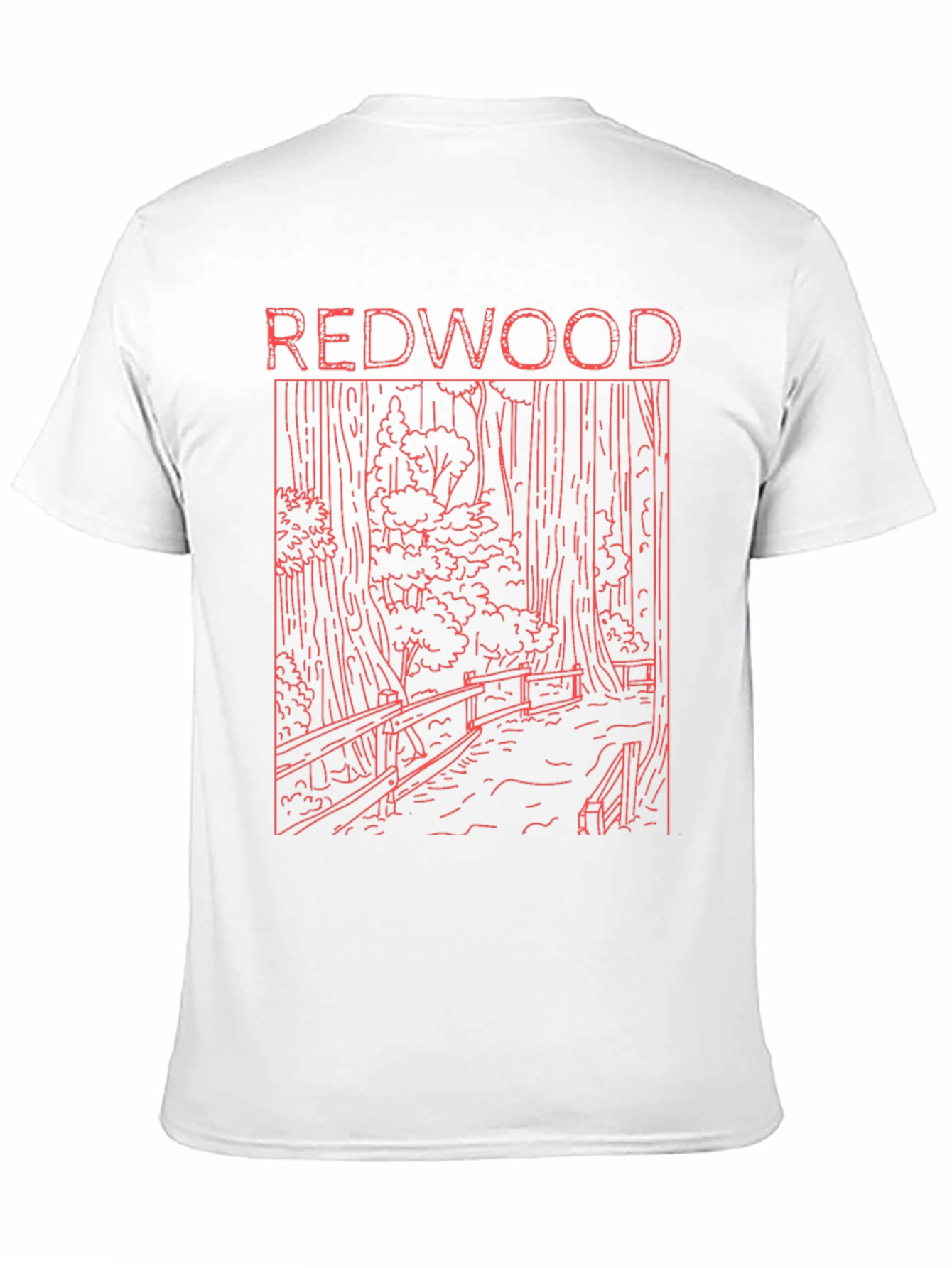 Redwood Forest Graphic Print Black T-Shirt