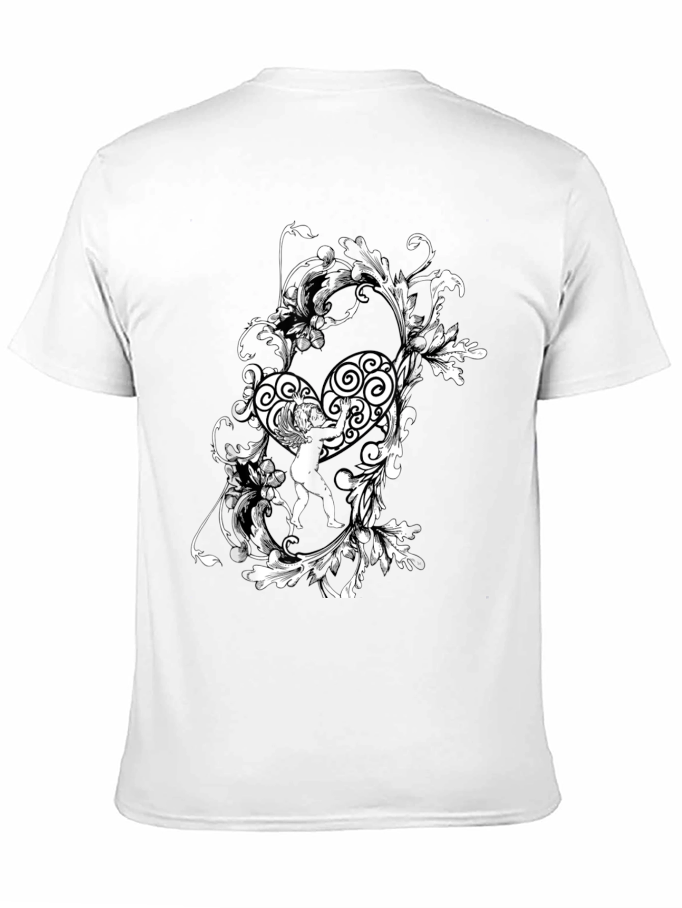 Ornate Angel Graphic Tee - Stylish Black T-Shirt