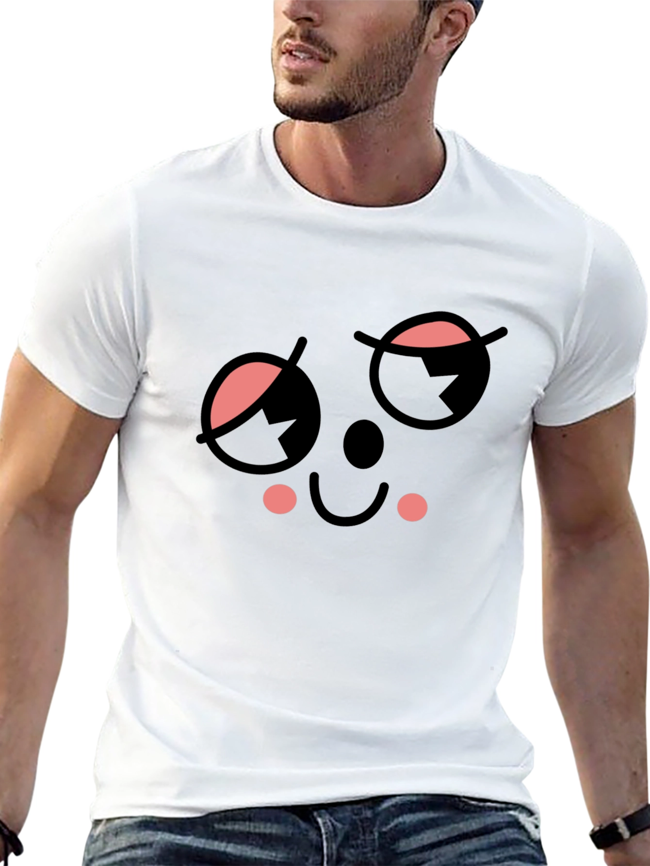 Whimsical Wink Face Black Tee