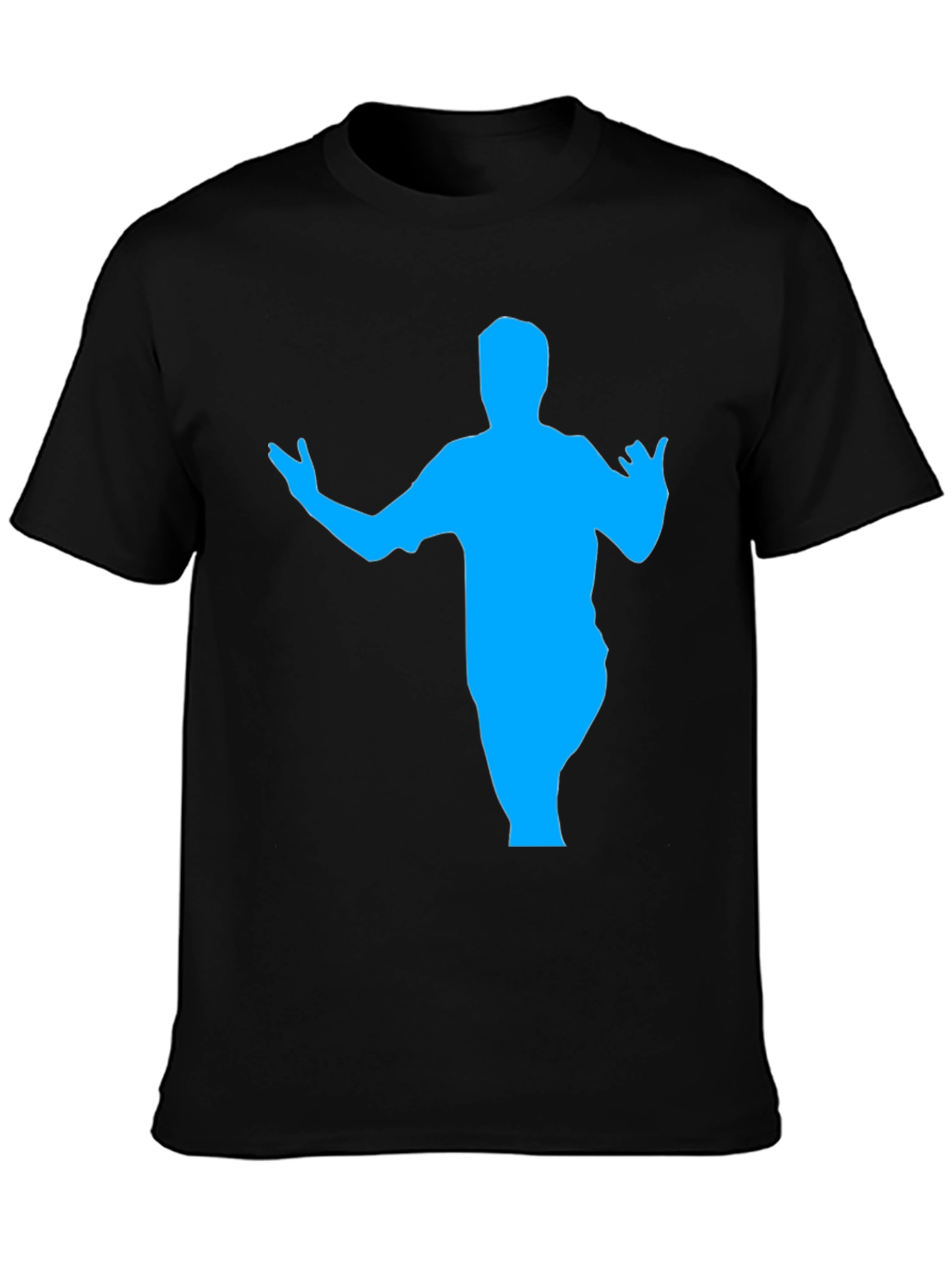 Silhouette Graphic Tee - Bold Blue Design on Black