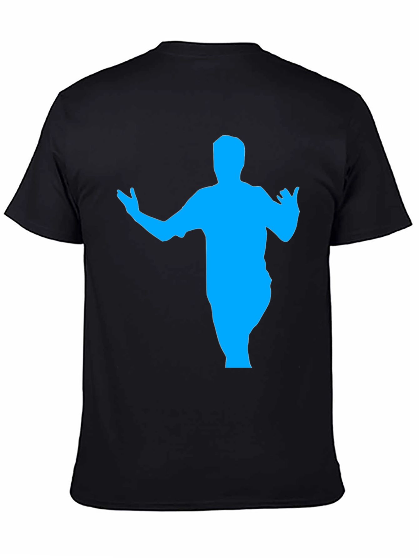 Silhouette Graphic Tee - Bold Blue Design on Black