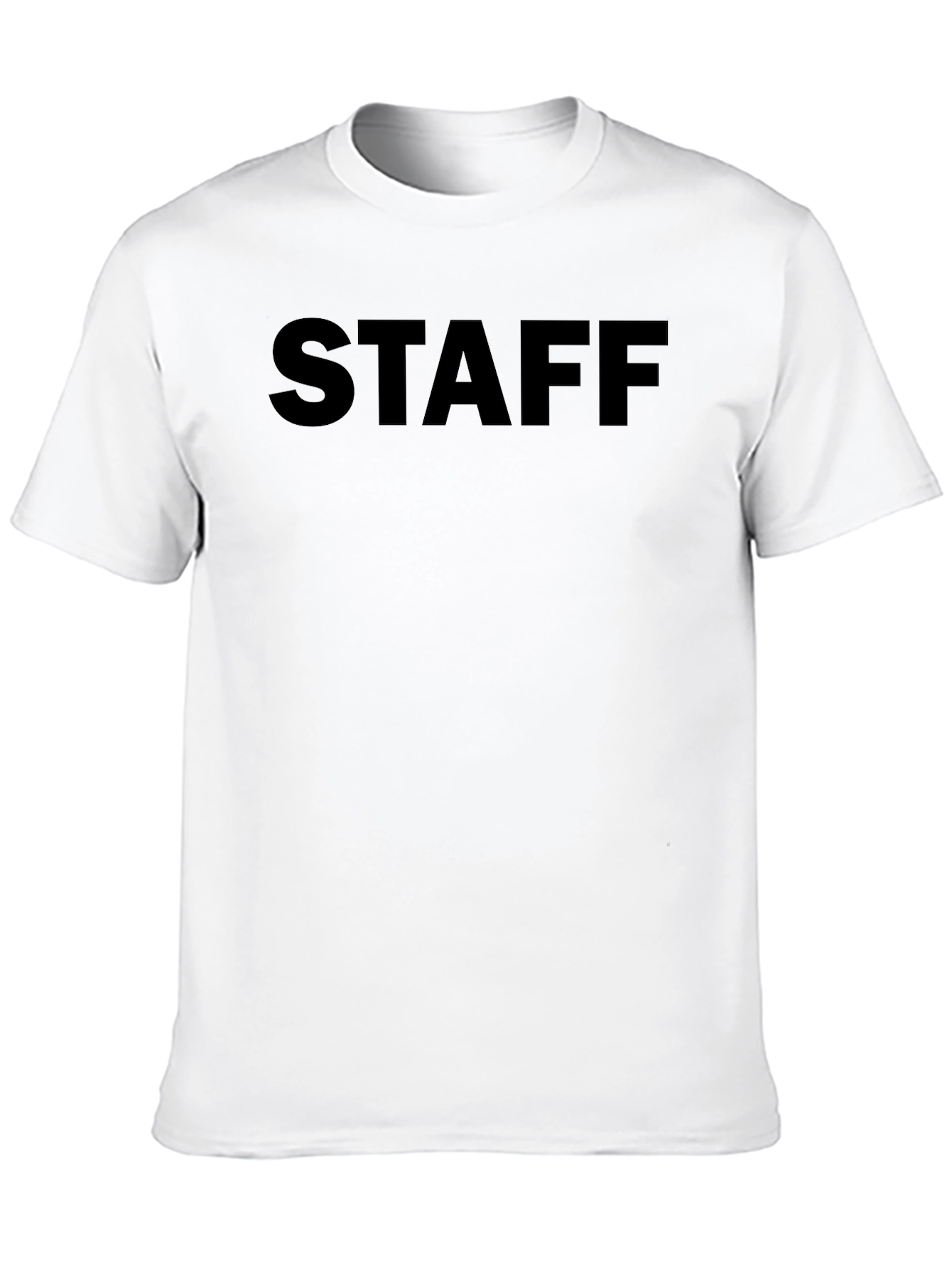 Staff T-Shirt Black Crew Neck Cotton Blend