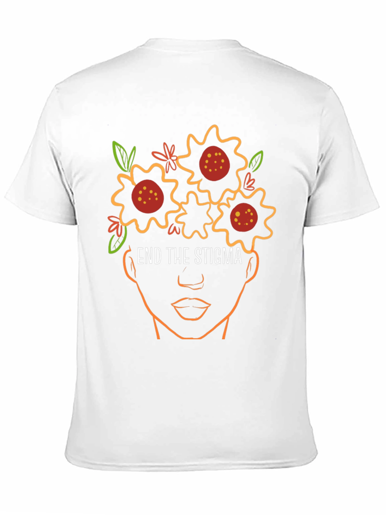End The Stigma Floral Outline T-Shirt