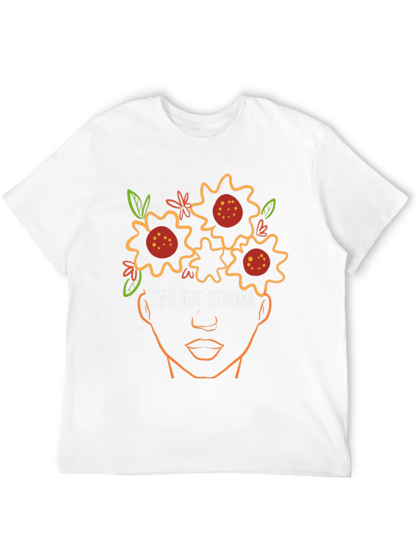 End The Stigma Floral Outline T-Shirt