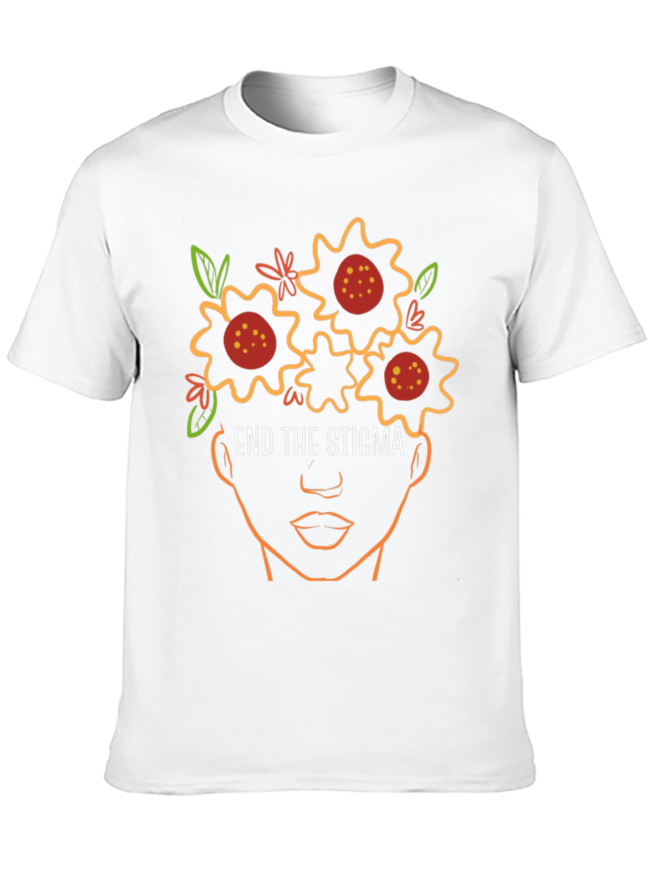 End The Stigma Floral Outline T-Shirt