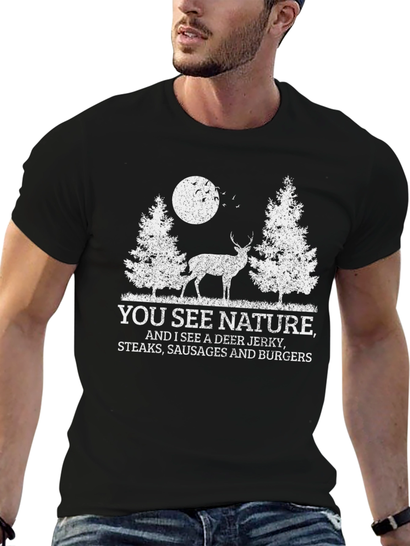 Funny Hunting T-Shirt - Deer Jerky Steaks Sausages Burgers