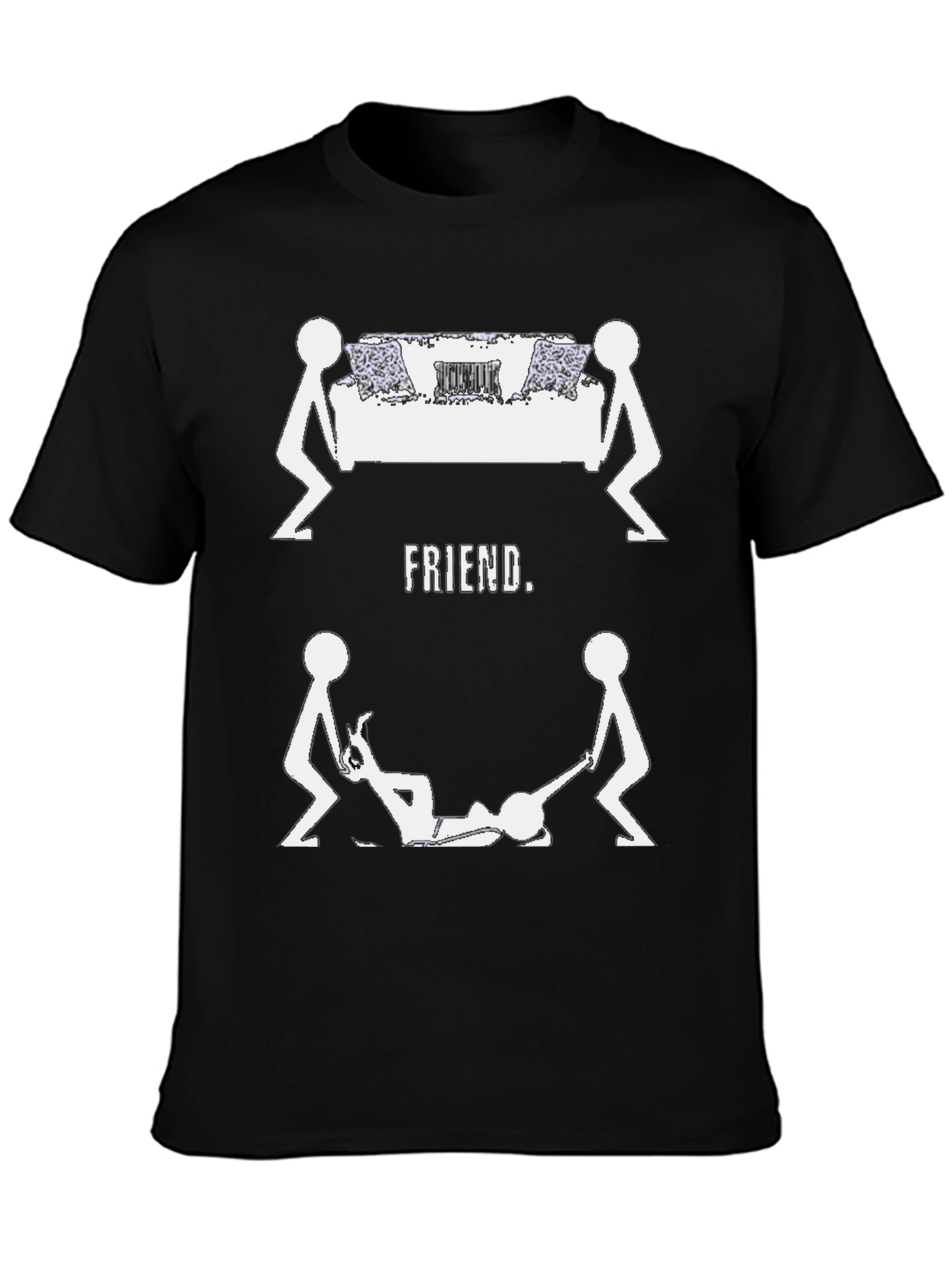 Funny FRIEND. Graphic Tee - Black Cotton