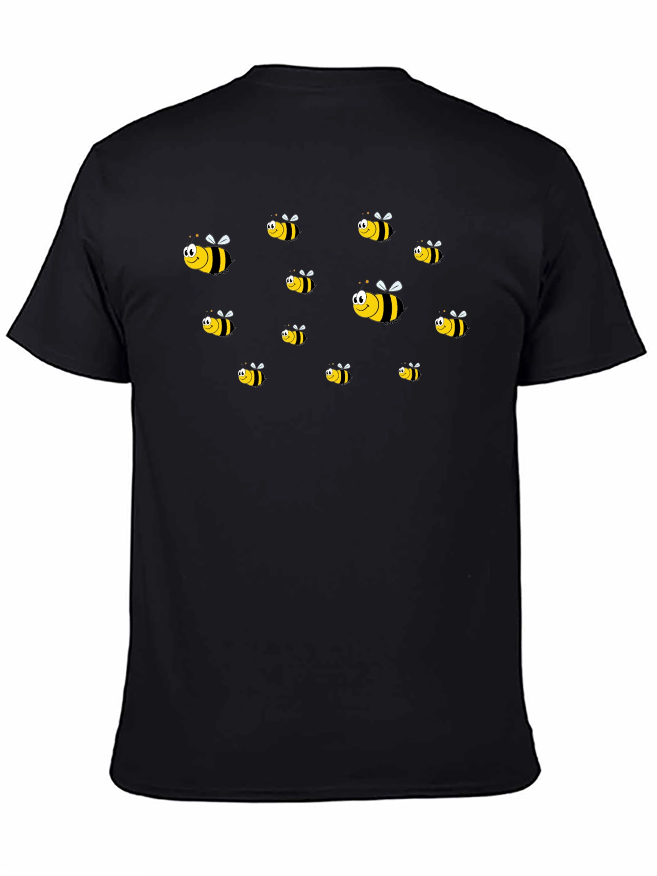Black T-Shirt with Fun Bee Graphic