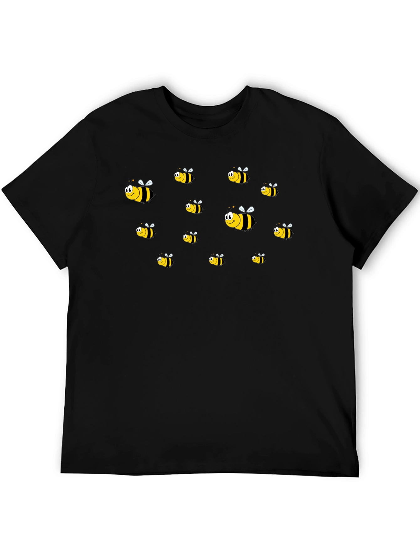 Black T-Shirt with Fun Bee Graphic