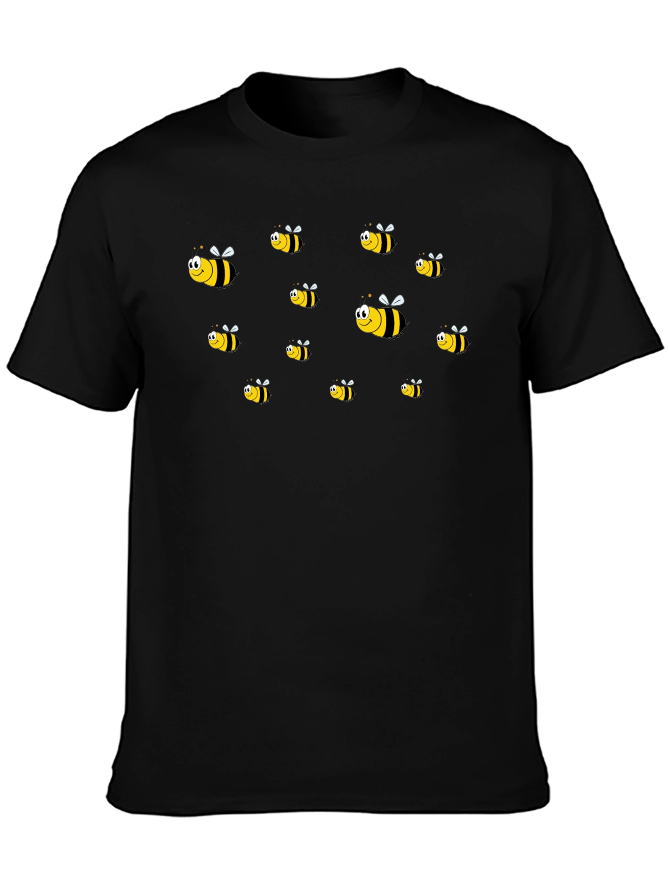 Black T-Shirt with Fun Bee Graphic