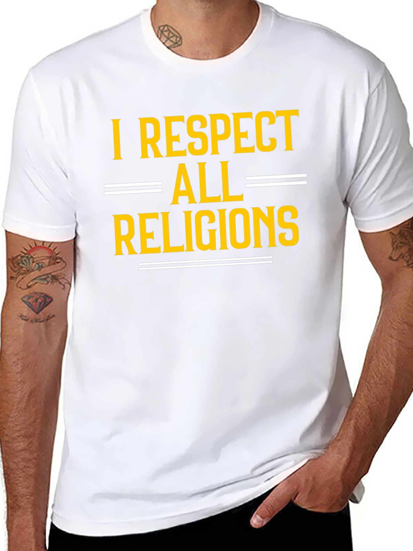 I Respect All Religions Black T-Shirt
