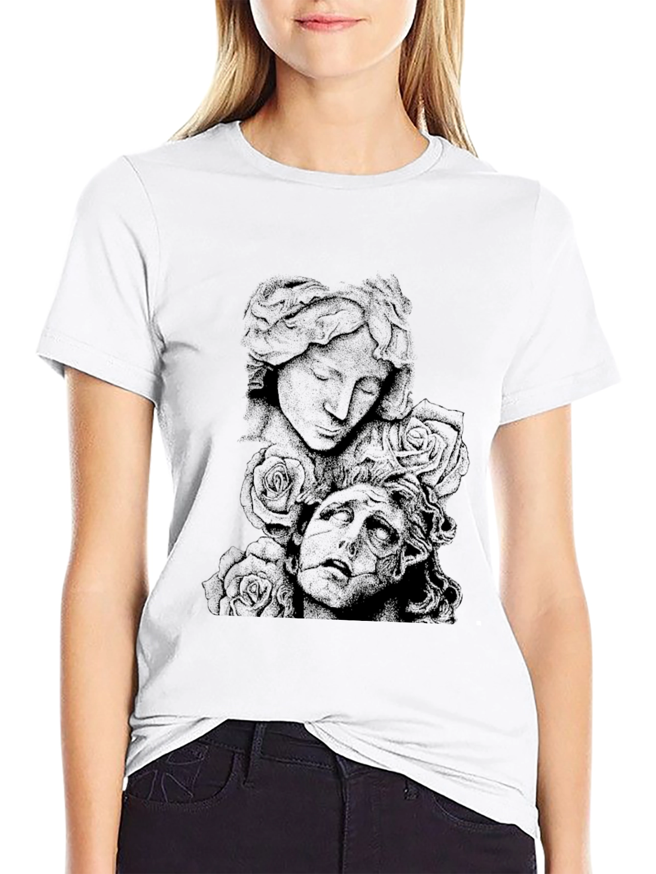 Gothic Sculpture Graphic Tee - Black