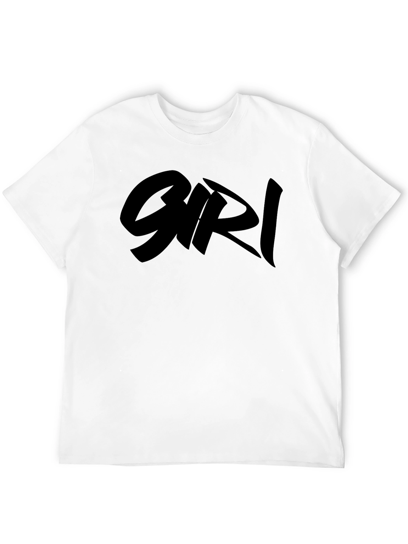 Black Graphic Tee Shirt with Bold Girl Text