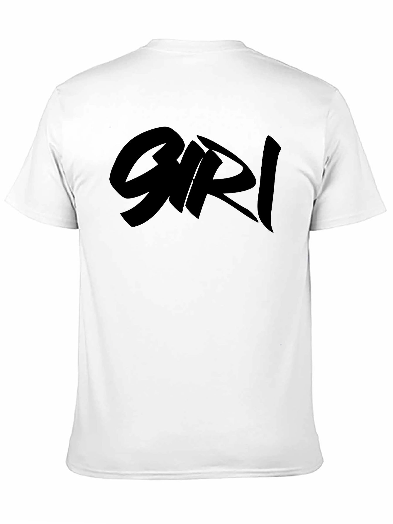 Black Graphic Tee Shirt with Bold Girl Text