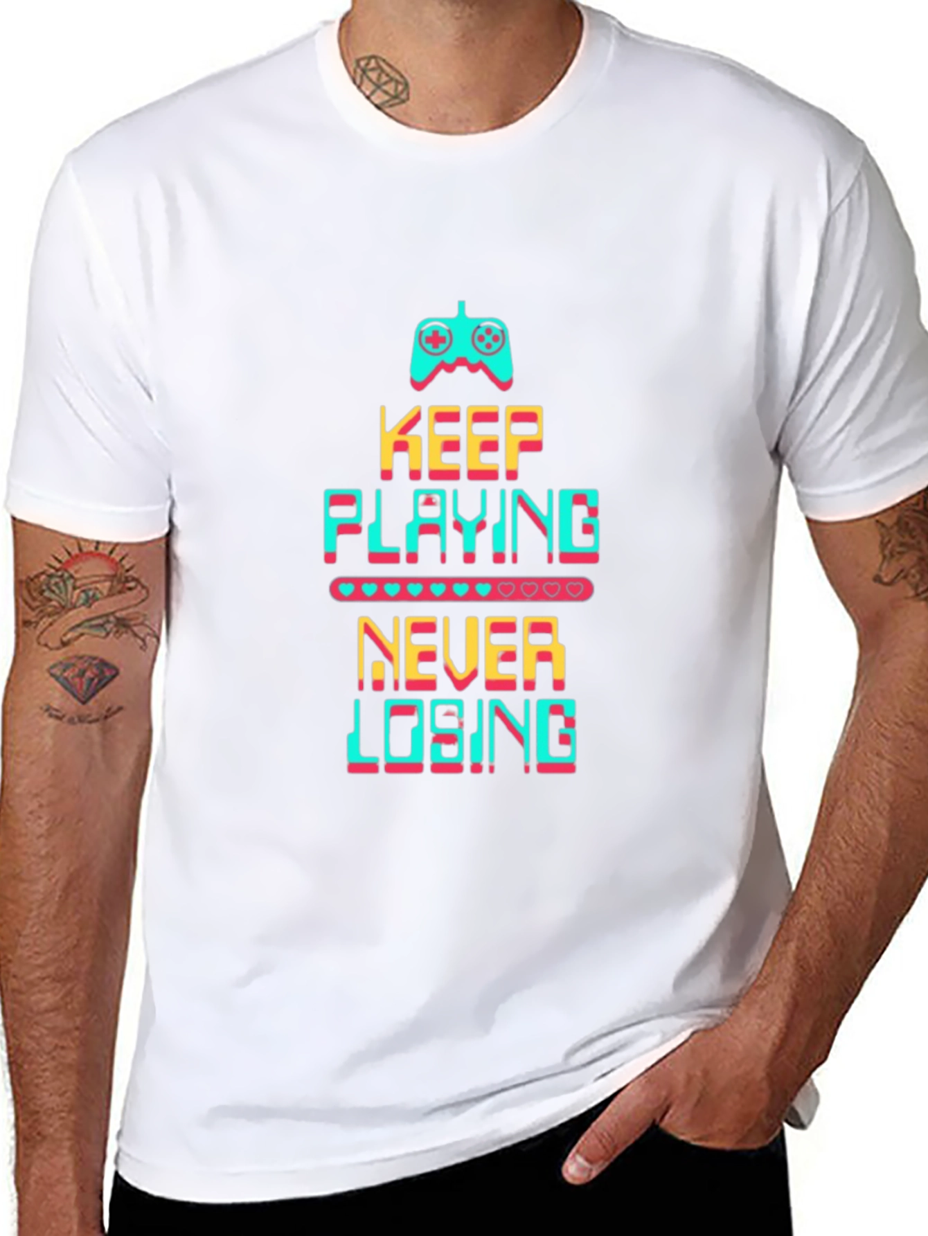 Keep Playing Never Losing Black T-Shirt