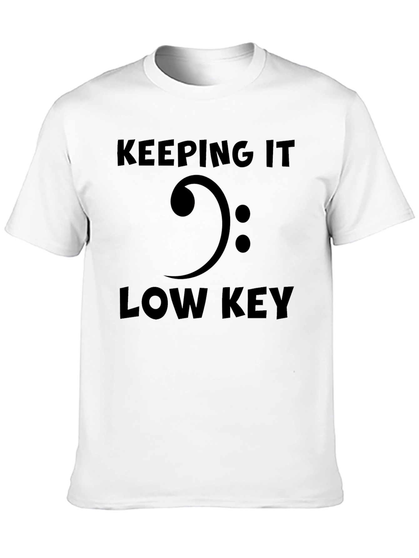 Keeping it Low Key Bass Clef Black Graphic Tee