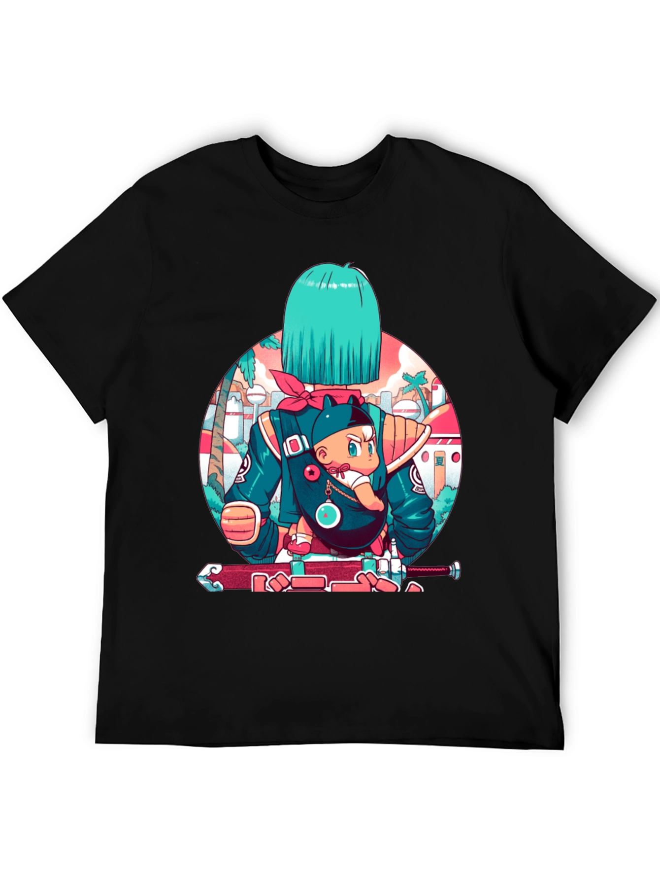 Anime Graphic Black T-Shirt