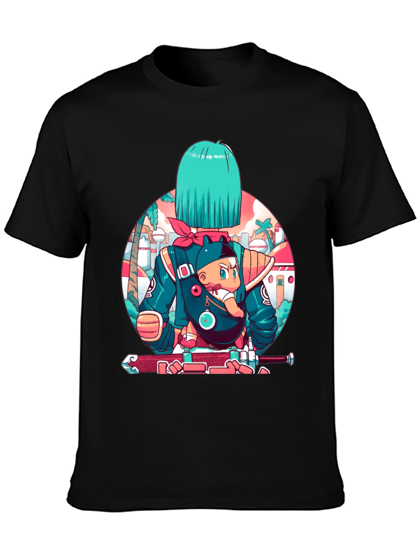 Anime Graphic Black T-Shirt