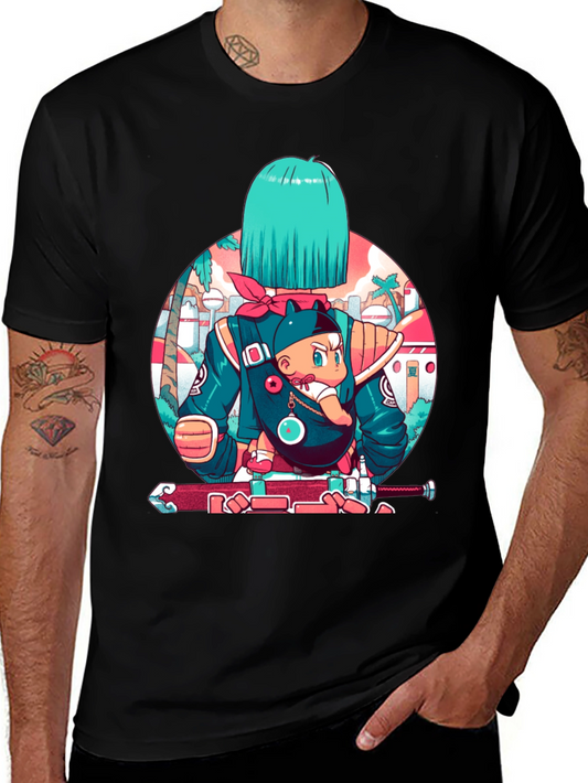 Anime Graphic Black T-Shirt