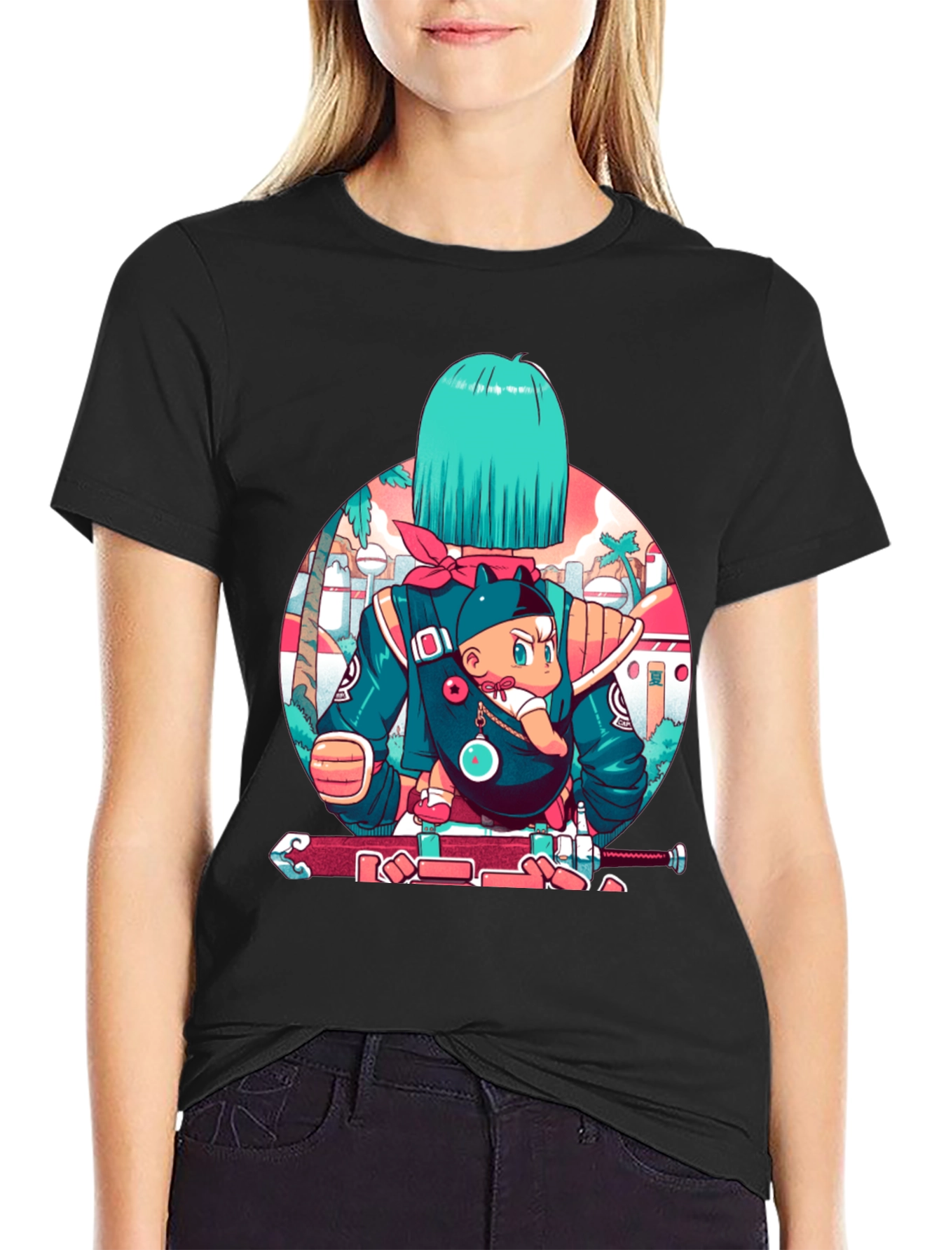 Anime Graphic Black T-Shirt