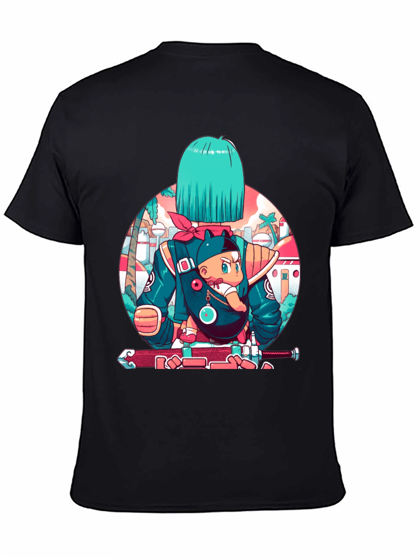 Anime Graphic Black T-Shirt