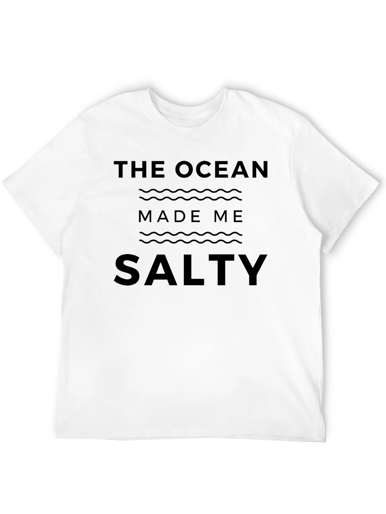 The Ocean Made Me Salty Black T-Shirt