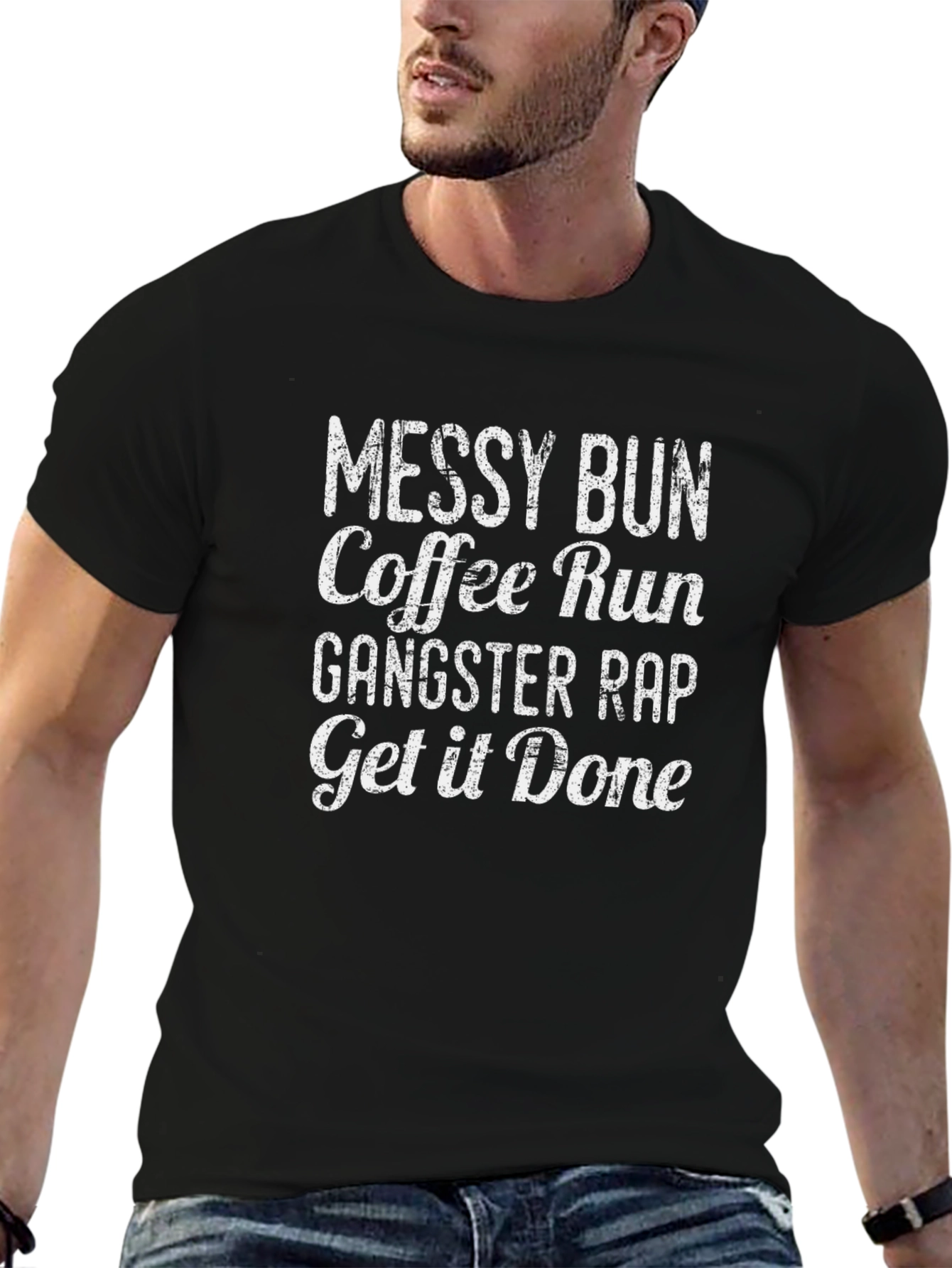 Messy Bun Coffee Run Graphic T-Shirt