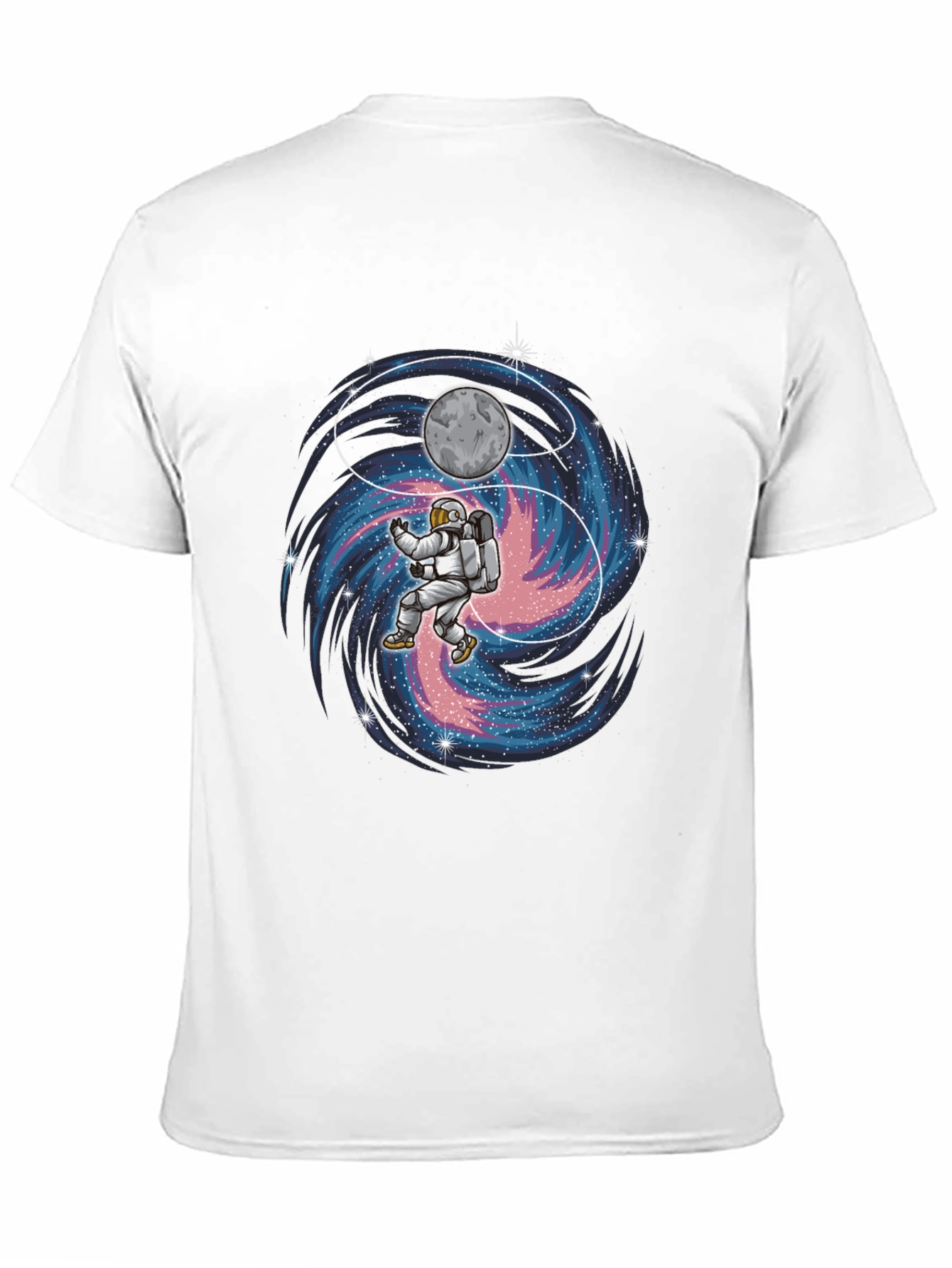 Astronaut Yin Yang Galaxy Graphic T-Shirt