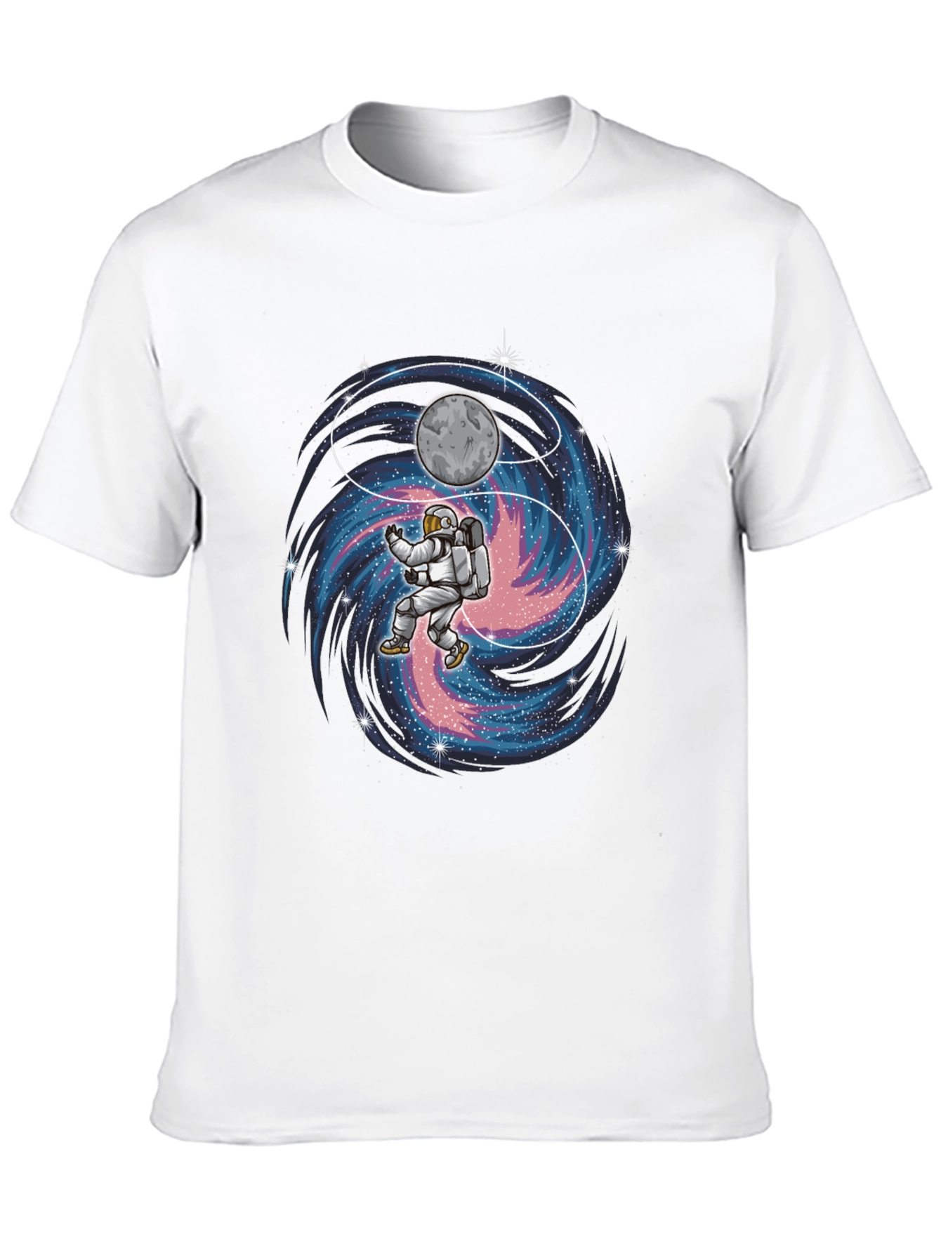 Astronaut Yin Yang Galaxy Graphic T-Shirt
