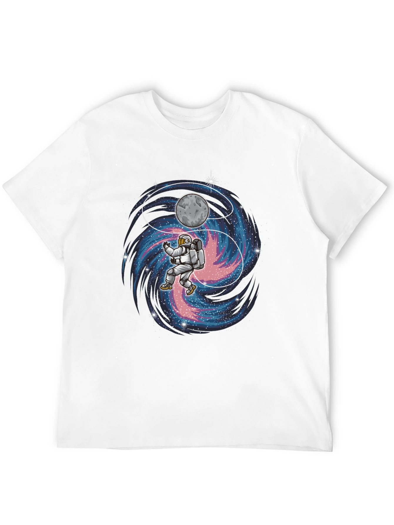 Astronaut Yin Yang Galaxy Graphic T-Shirt
