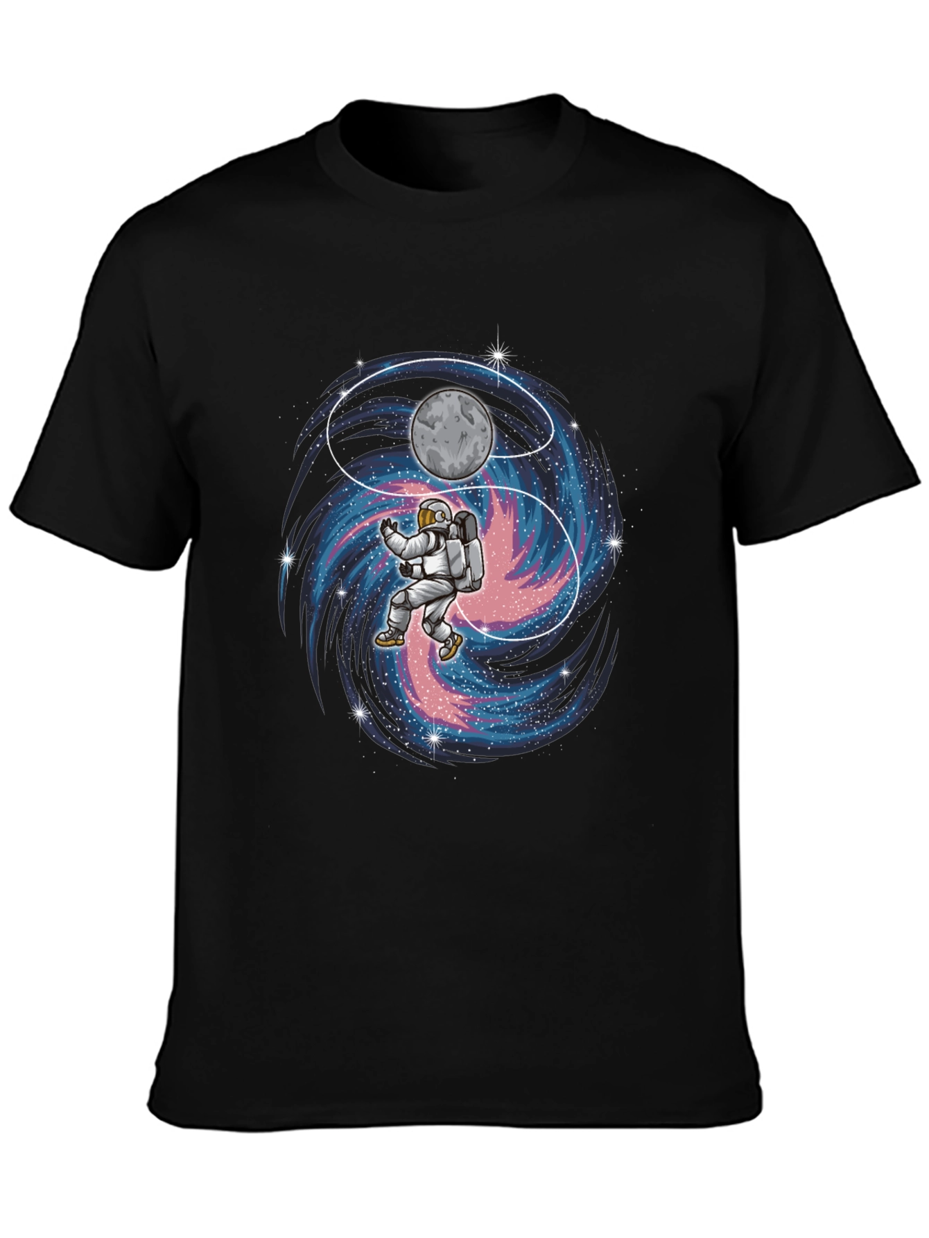 Astronaut Yin Yang Galaxy Graphic T-Shirt